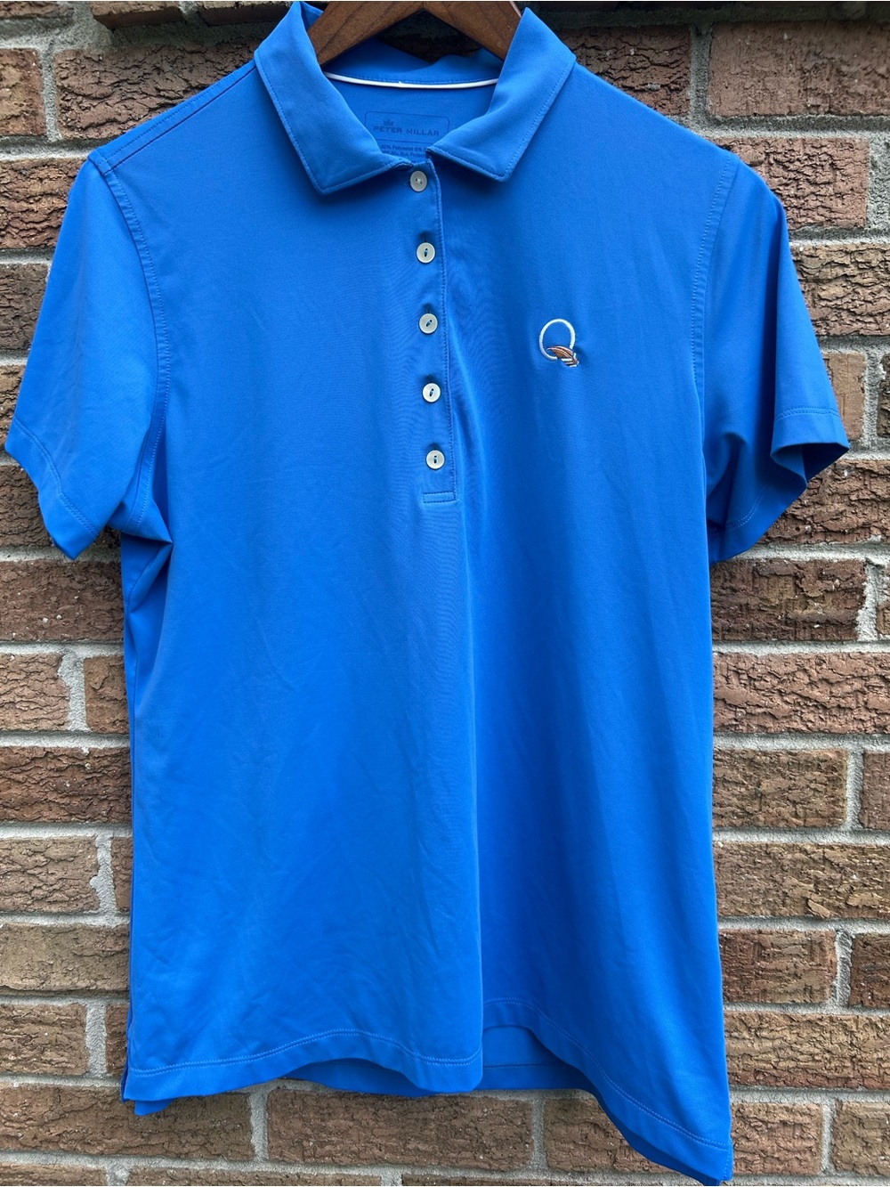 Peter Millar Bright Blue Short-Sleeve Golf Polo size large